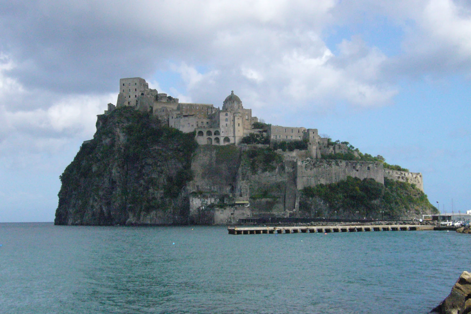 The Aragonese Castle on its rocky islet at Ischia.