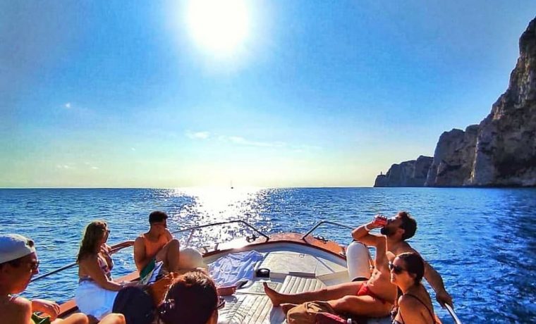 Relaxing aboard a boat along Capri’s coast